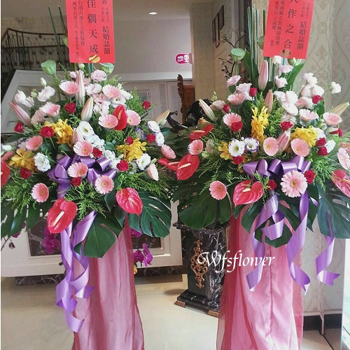BL033精緻花架一對慶祝榮陞、開幕喬遷台南市花店
