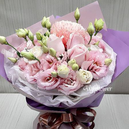 F135優雅桔梗玫瑰花束情人節母親節花束