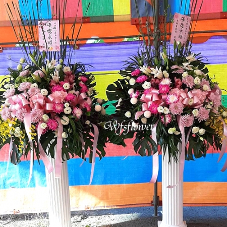 BL060素雅型大羅馬花柱一對台南市花店