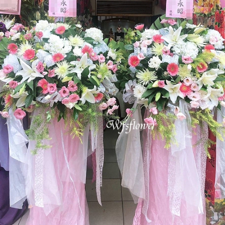 BL066素雅型高架花籃一對台南市花店