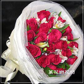F088熱戀紅玫瑰花束20朵情人花束生日花束台南市花店台南網路花店