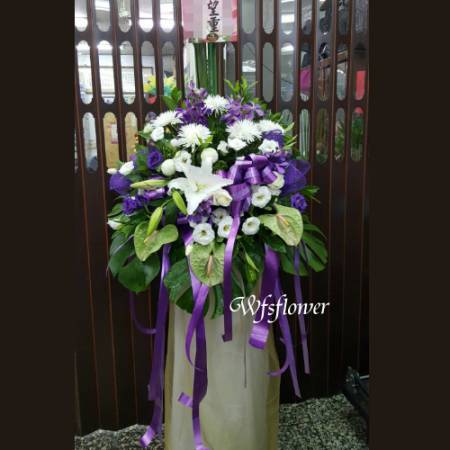 BL005素雅紫白色系精緻花架台南花店(一對)