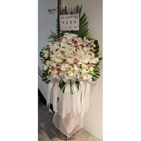 K083高架花籃追思高架花籃喪禮高架花籃統籌(1個2500元)