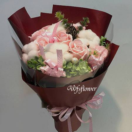 MS063木棉香皂花花束台南市花店