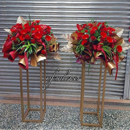 BL072紅圖大展金色流行花架台南花店